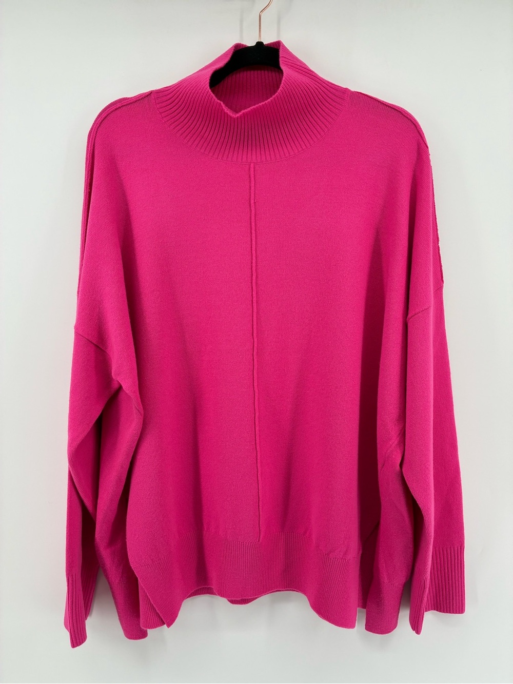French Connection Women’s Oversized Rib-Detail Sweater - Hot Pink